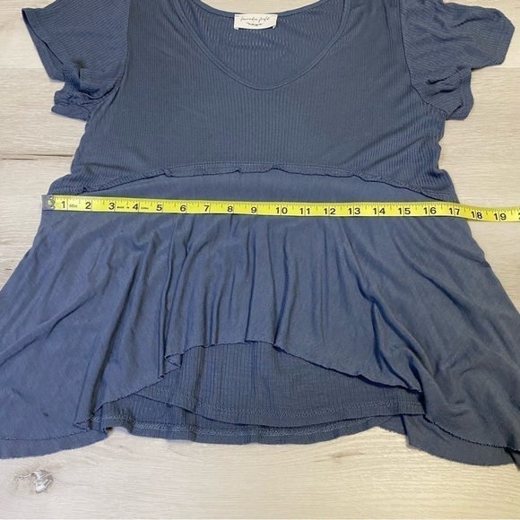 Lavender Field Scoop Neck Babydoll Top, Grayish Blue, Estimated Medium - Picture 8 of 8